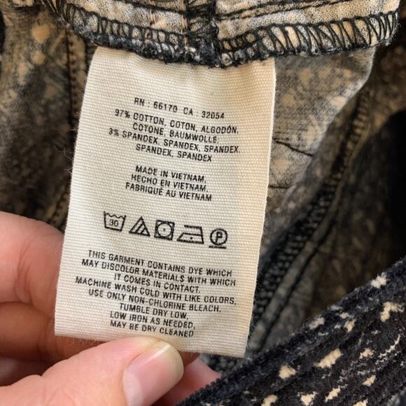 Pilcro Pants Womens 25 Black Cream Corduroy Fit Serif Skinny Ankle Anthropologie - Picture 13 of 16